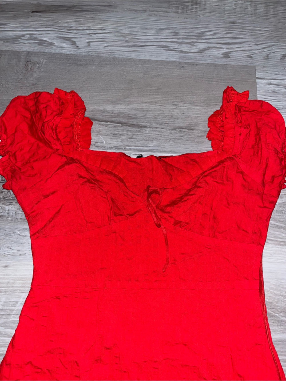 Red Ruffled Mini  (Double lined) - Picture 3 of 5